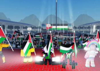 小朋友也關心戰爭！他們發起元宇宙遊行，力挺巴勒斯坦