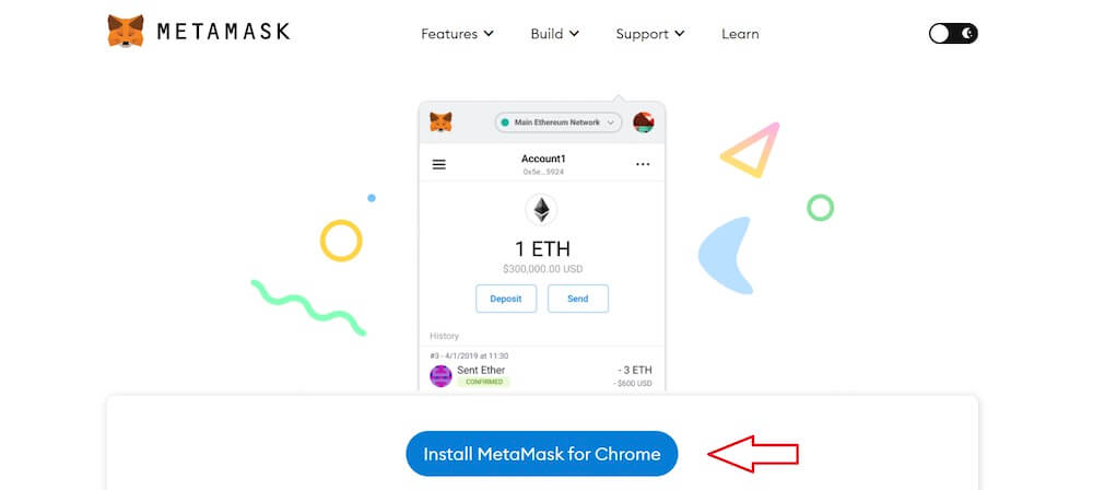 Click “Install MetaMask for Chrome”. You will be directed to the Chrome Web Store
